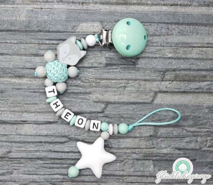 Personalisierte Schnullerkette mit Namen / Namenskette Baby